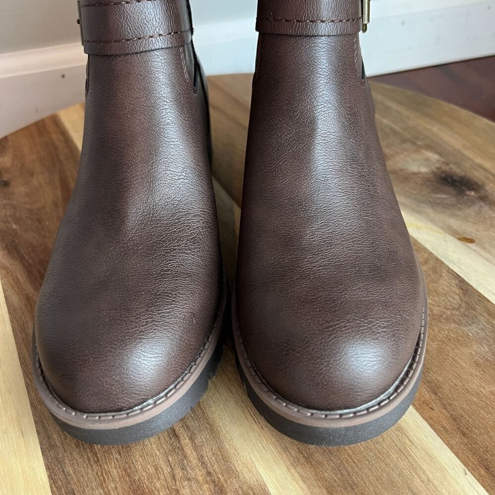 Sun + Stone Blakelyy Womens Buckle Knee-High Boots Sz 10M in Chocolate Brown - Picture 2 of 9